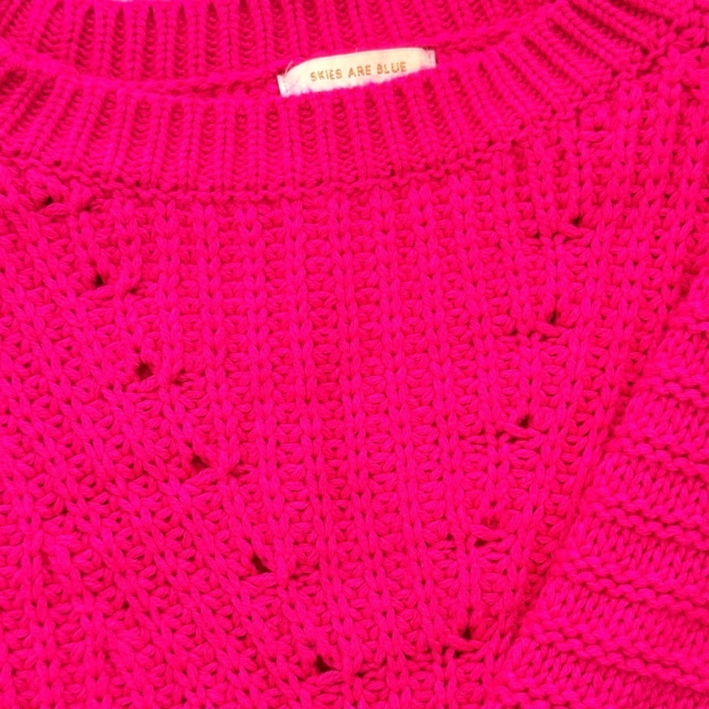 NWOT Women’s Knit Fuscia Pink Knit Sweater - Size Small - Picture 3 of 4